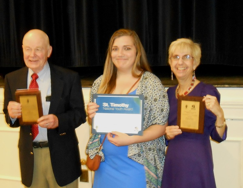 St. Jude The Apostle parishioners show their awards for work in youth ministry. Shown are (l-r) Carroll Snyder, Amanda Rose and Pam Becker. SOURCE SUBMITTED
